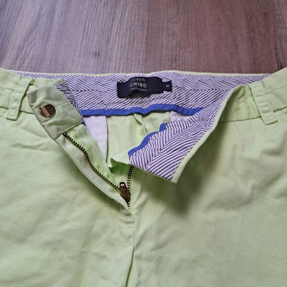 J Crew Women's Chino Neon Green Shorts 100% Cotton Preppy Colorful Size 8 - Picture 4 of 7
